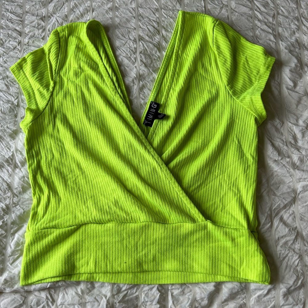 Lime Green Wrap Top